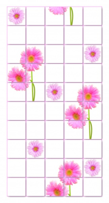 панель декоративная пвх artdekart плитка розовые герберы 955*480мм 0,458м.кв.